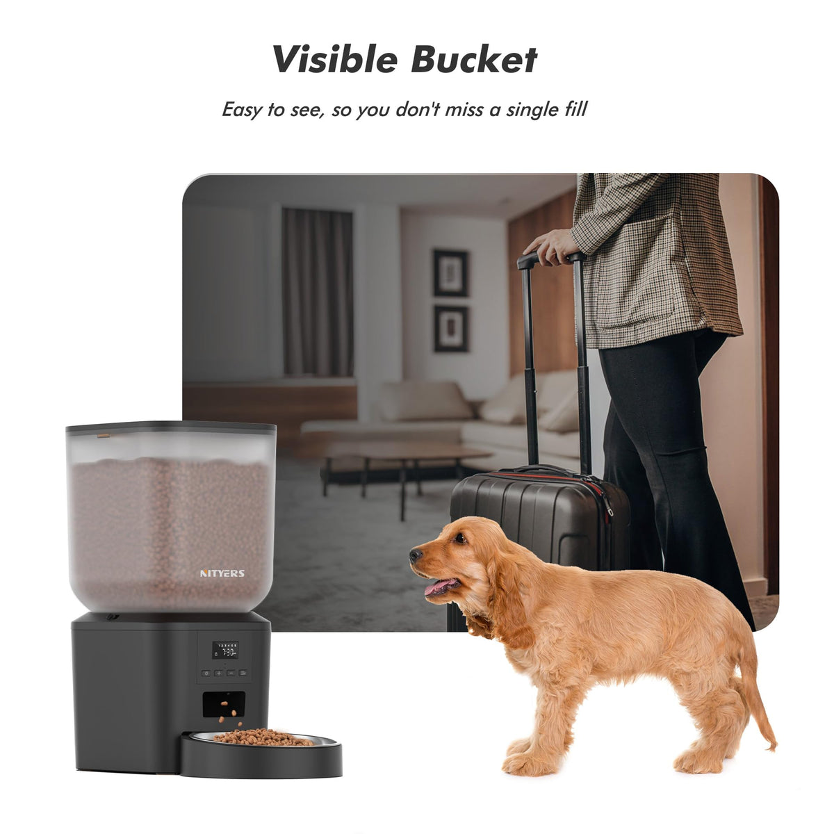 Nityers 8L Automatic Dog & Cat Feeder | LCD, 6 Meals/Day