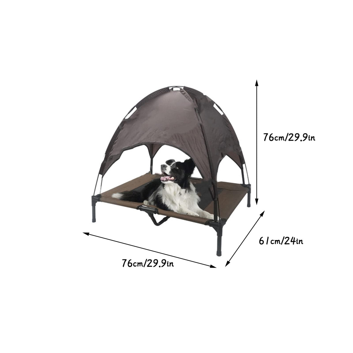 Elevated Outdoor Dog Camping Bed with Roof | Portable Cot