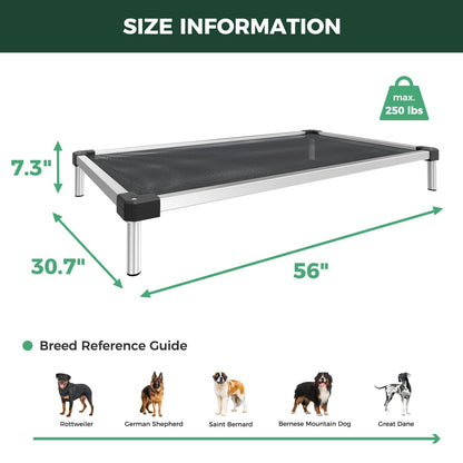 FXW TitanNest Chew-Proof Elevated Dog Bed XL 56x31" | Black