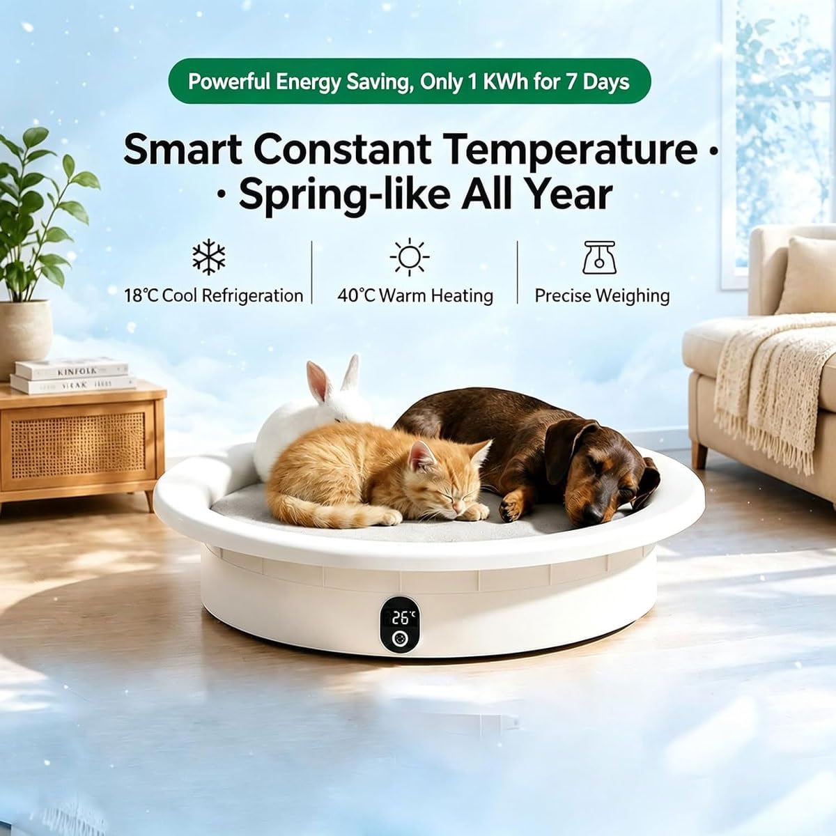 Pressure-Activated Heating & Cooling Pet Bed Mat – Auto Temp