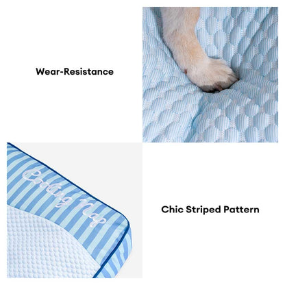 FUNNY FUZZY Cooling Orthopedic Dog Bed XL | Washable | Blue