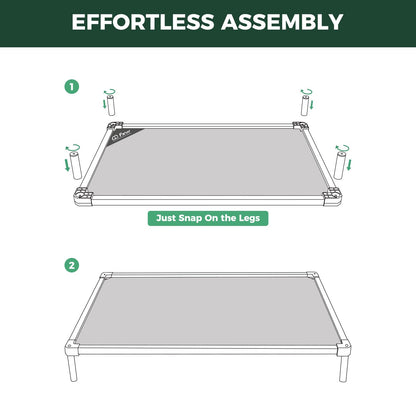 FXW TitanNest Chew-Proof Elevated Dog Bed XL 56x31" | Black