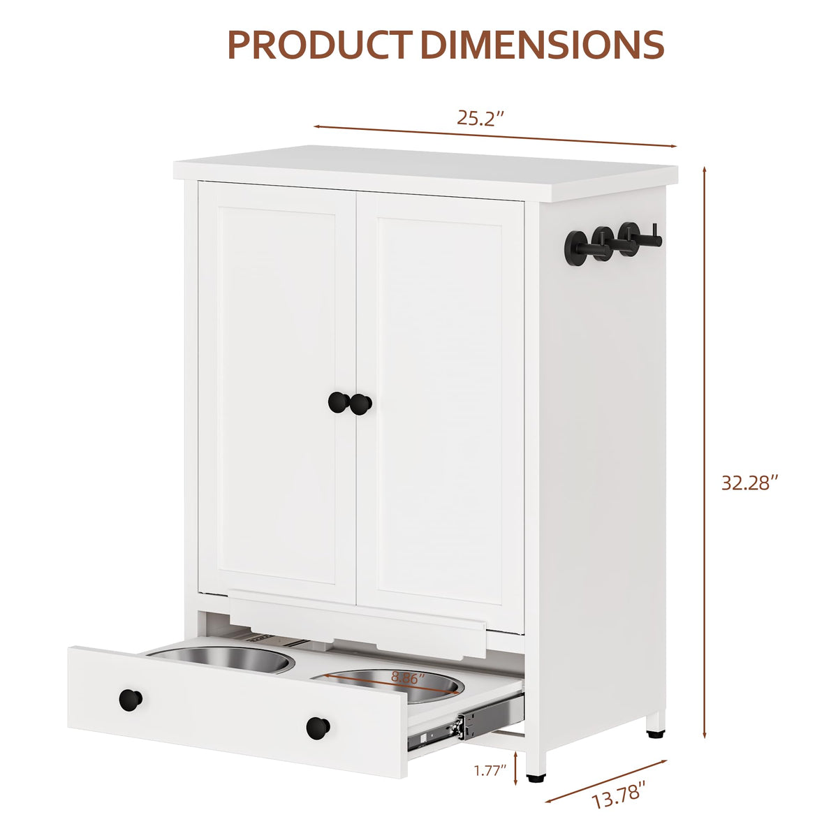 Fmlud Elevated Metal Dog Feeding Station | Bowls & Storage