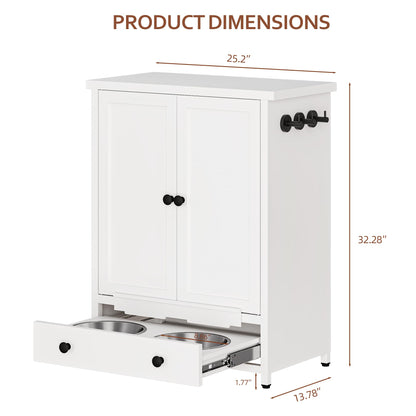 Fmlud Elevated Metal Dog Feeding Station | Bowls & Storage