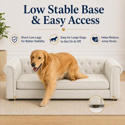 GreatCho Large Dog Sofa 55"x26.5" | Oversized Pet Couch | Beige