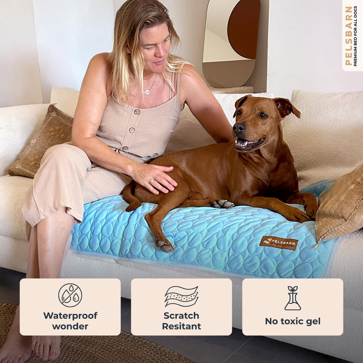 Pelsbarn Ice Silk Self-Cooling Dog Mat | Large, Non-Slip