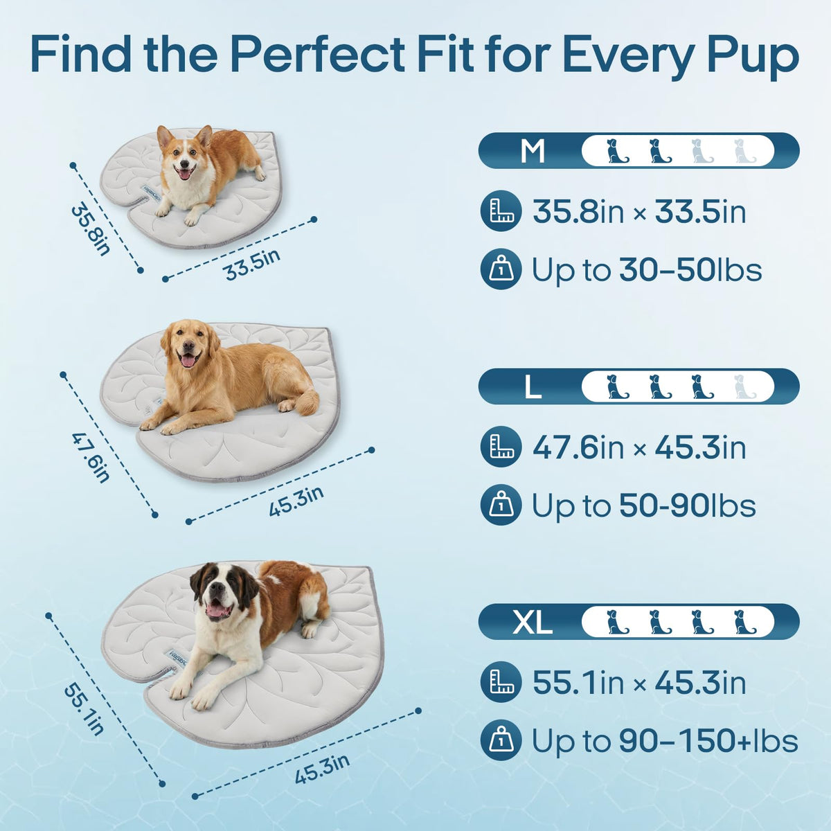 Vagascape Large Dog Cooling Mat 47"x45" – Foldable & Washable
