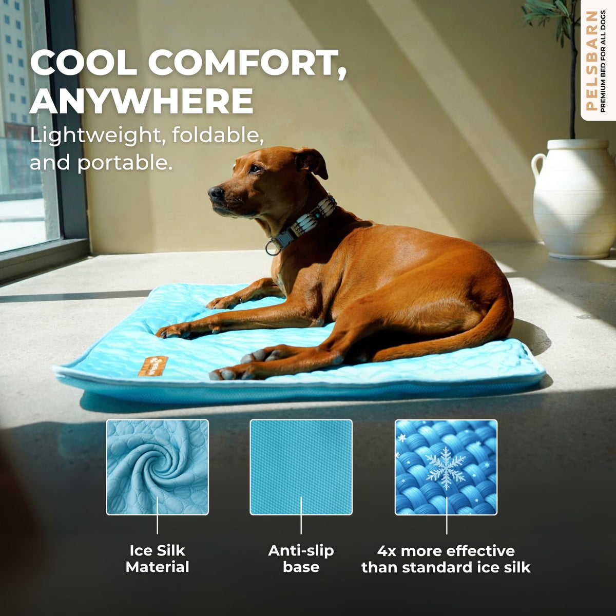 Pelsbarn Ice Silk Self-Cooling Dog Mat | Large, Non-Slip