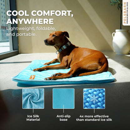 Pelsbarn Ice Silk Self-Cooling Dog Mat | Large, Non-Slip