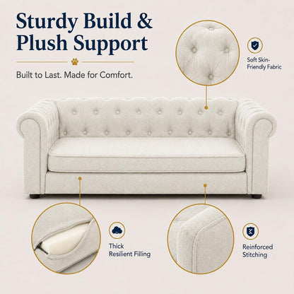GreatCho Large Dog Sofa 55"x26.5" | Oversized Pet Couch | Beige