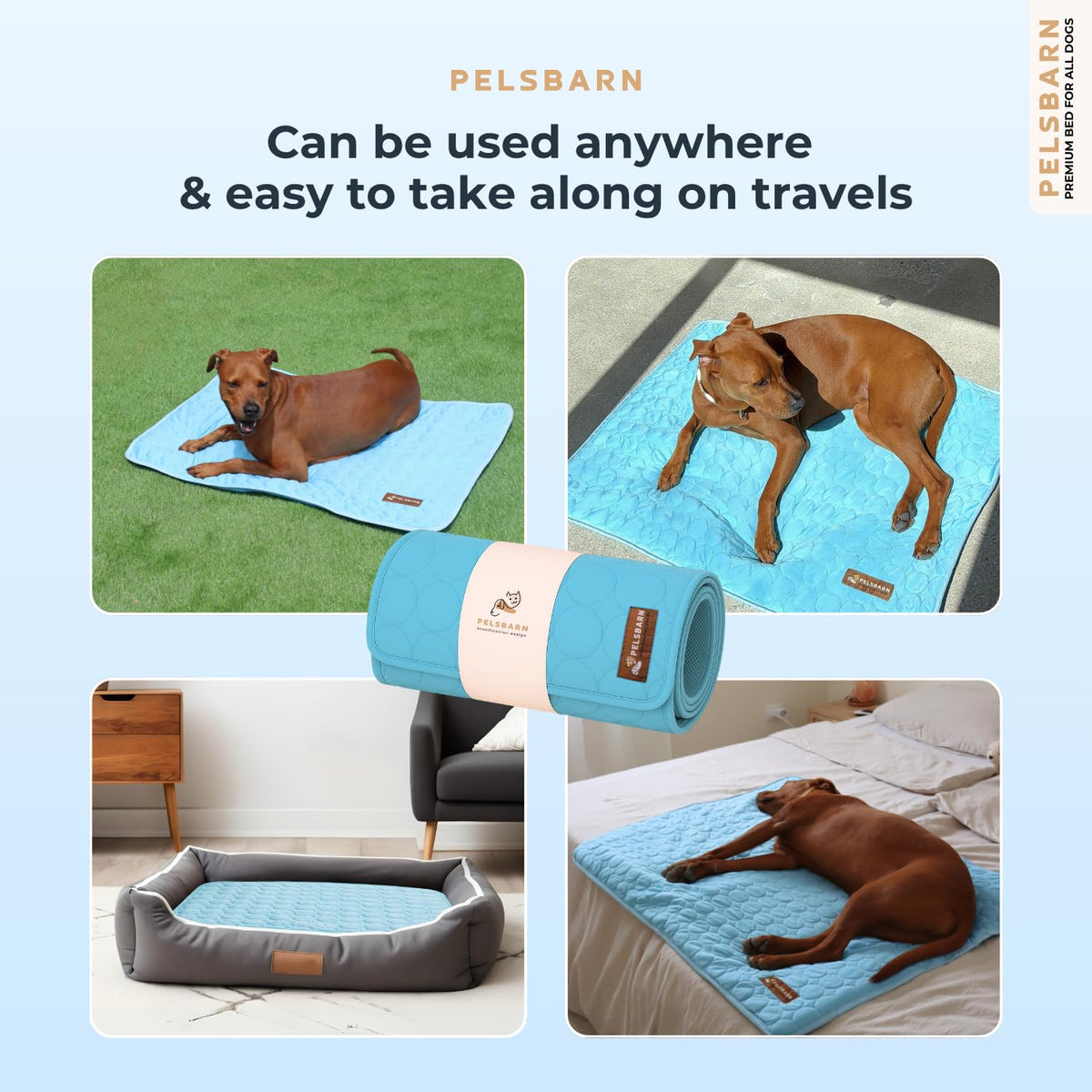 Pelsbarn Ice Silk Self-Cooling Dog Mat | Large, Non-Slip
