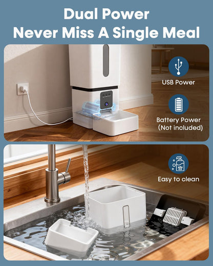 Yakry 12L Auto Dog Feeder with 1080P HD Camera | WiFi Enabled