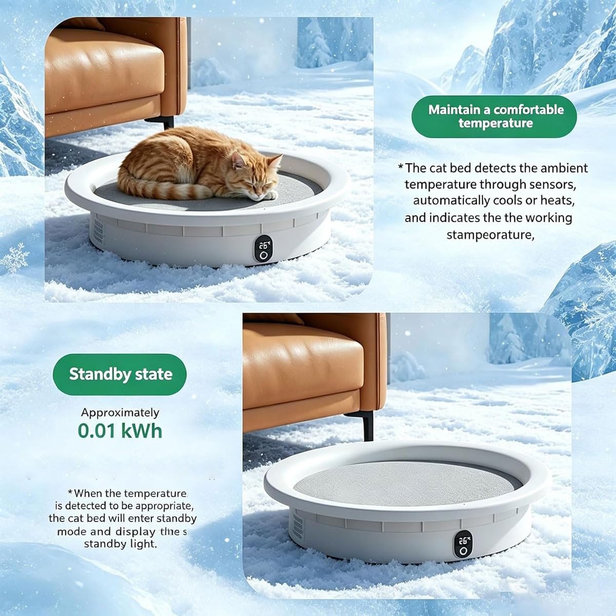 Pressure-Activated Heating & Cooling Pet Bed Mat – Auto Temp