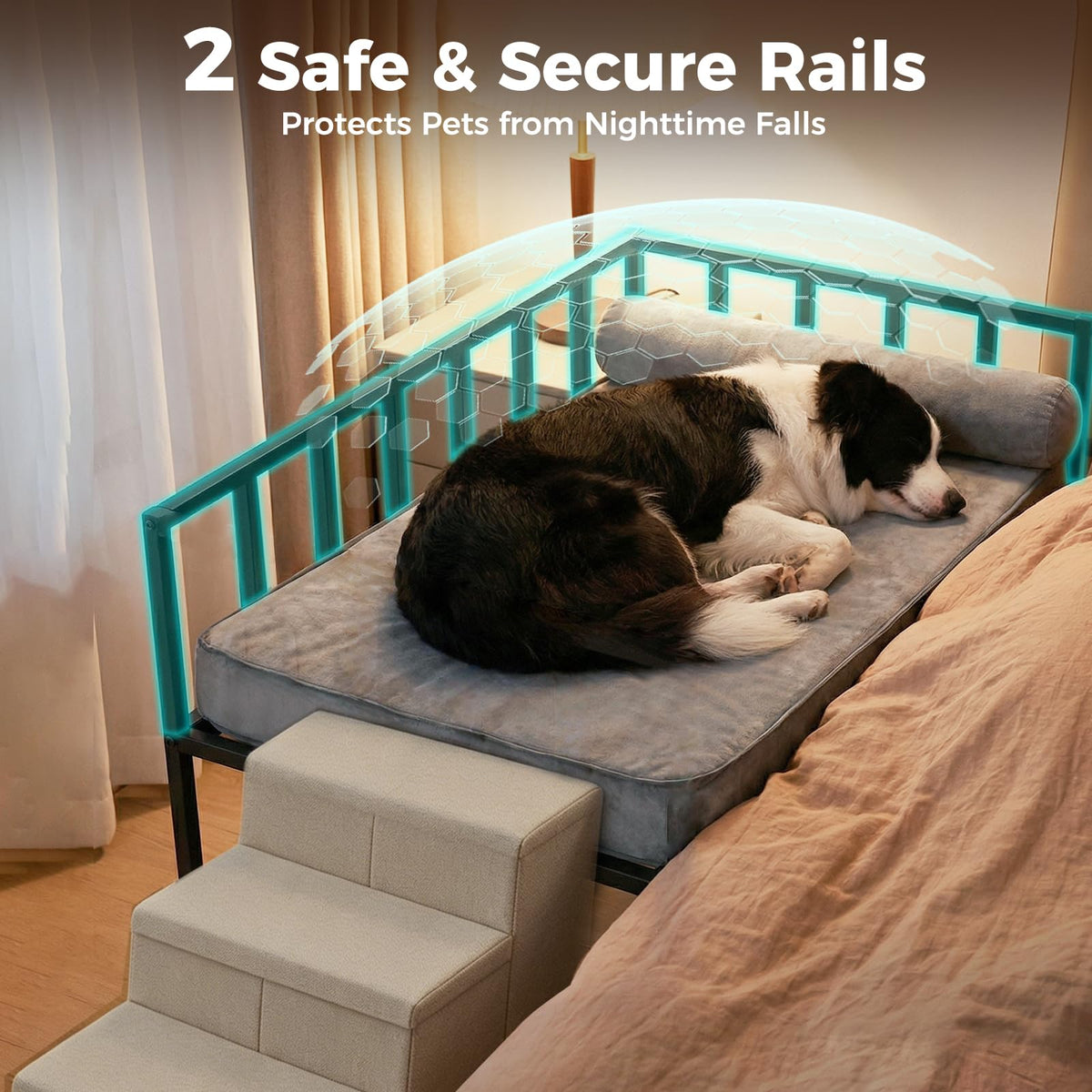 Libbipaw Adjustable Bedside Dog Bed | Co-Sleeper for Medium–Large Dogs