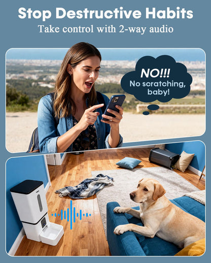 Yakry 12L Auto Dog Feeder with 1080P HD Camera | WiFi Enabled