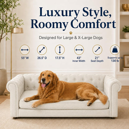 GreatCho Large Dog Sofa 55"x26.5" | Oversized Pet Couch | Beige