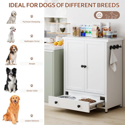Fmlud Elevated Metal Dog Feeding Station | Bowls & Storage