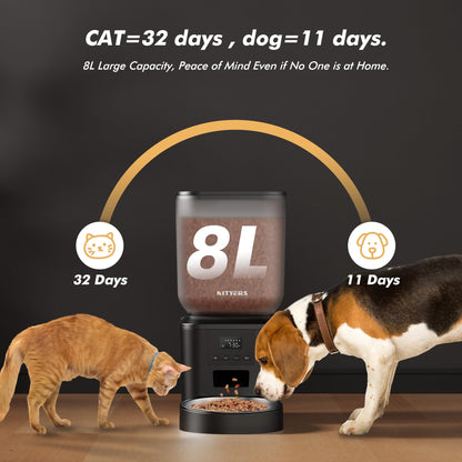 Nityers 8L Automatic Dog & Cat Feeder | LCD, 6 Meals/Day