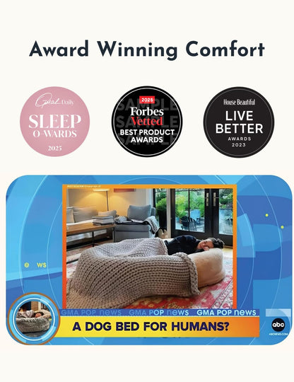 Plufl Original Human Dog Bed – Plush Memory Foam Lounger
