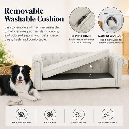 GreatCho Large Dog Sofa 55"x26.5" | Oversized Pet Couch | Beige