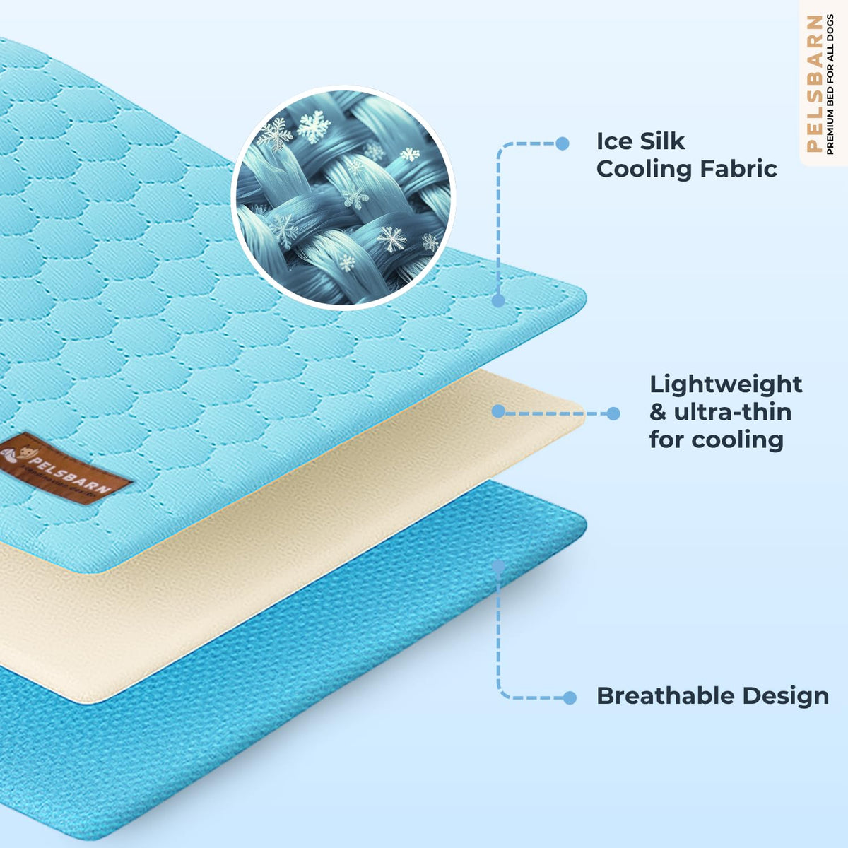 Pelsbarn Ice Silk Self-Cooling Dog Mat | Large, Non-Slip