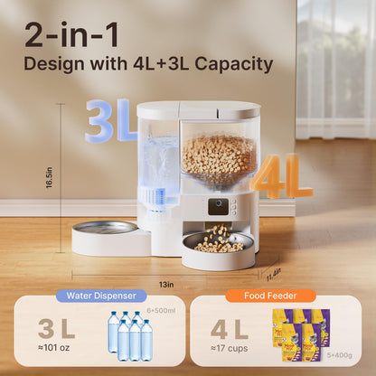 DUDUPET 2-in-1 Auto Dog & Cat Feeder | 2K Camera | 5G WiFi