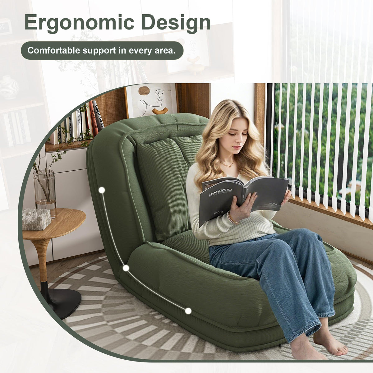 KEIKI Giant Human Dog Bed | Faux Fur Floor Lounger | 5 Positions