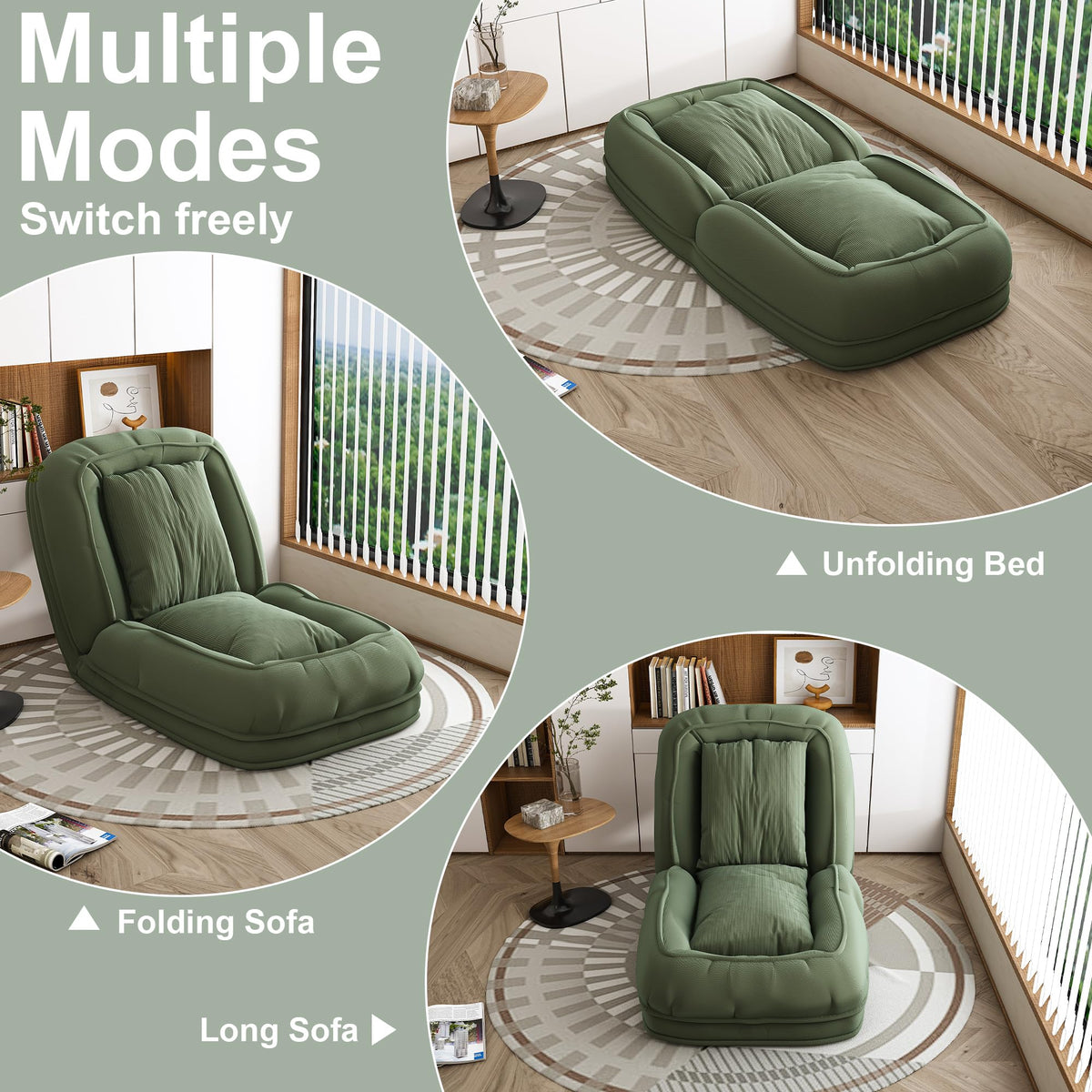 KEIKI Giant Human Dog Bed | Faux Fur Floor Lounger | 5 Positions