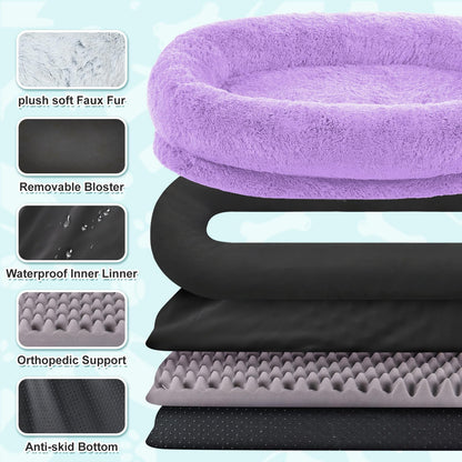 YAEM Human Dog Bed 71"x45" – Orthopedic Floor Lounger & Blanket