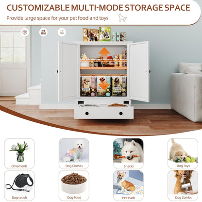 Fmlud Elevated Metal Dog Feeding Station | Bowls & Storage