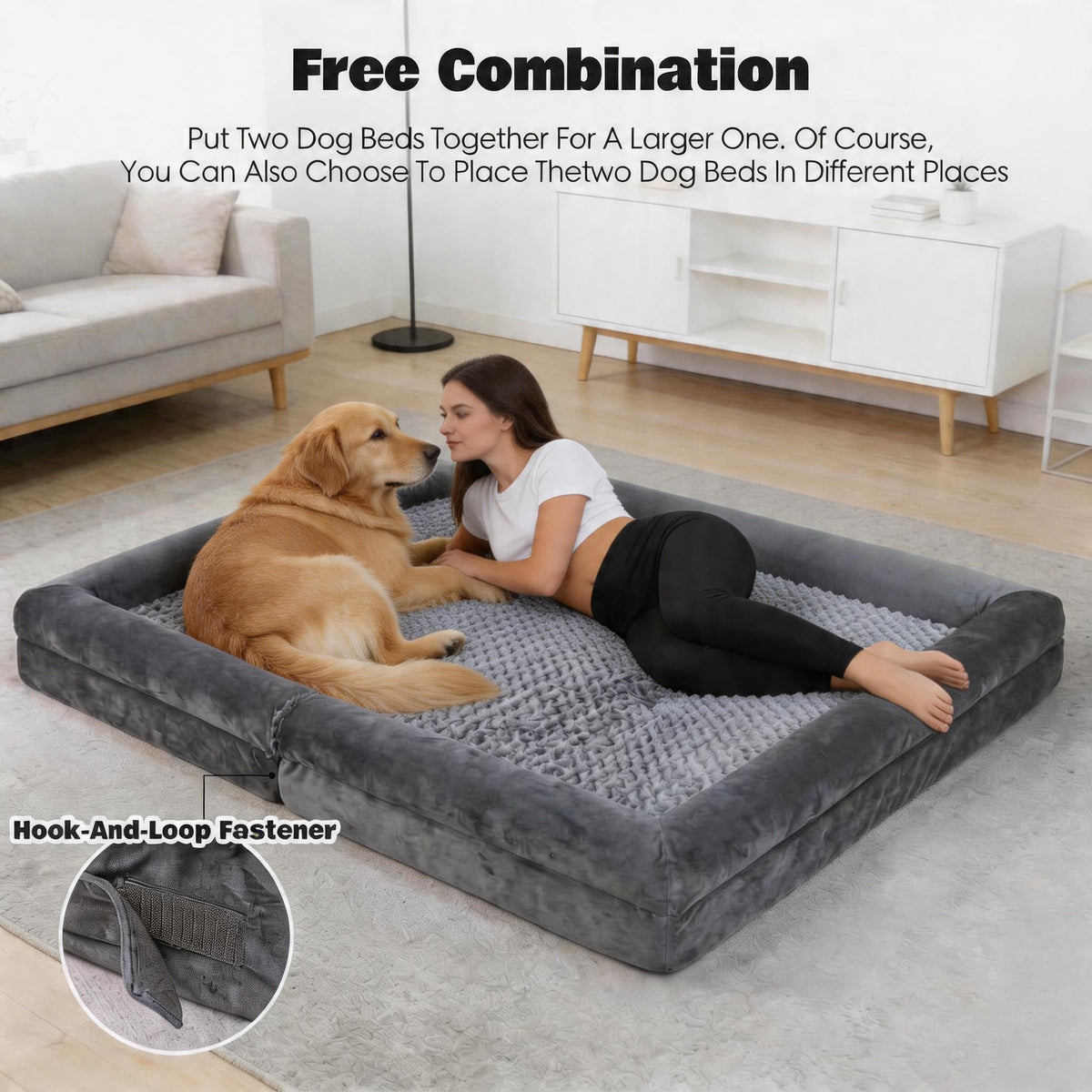 PTHMKJ XXL Orthopedic Dog Bed 2-Pack – Washable & Waterproof