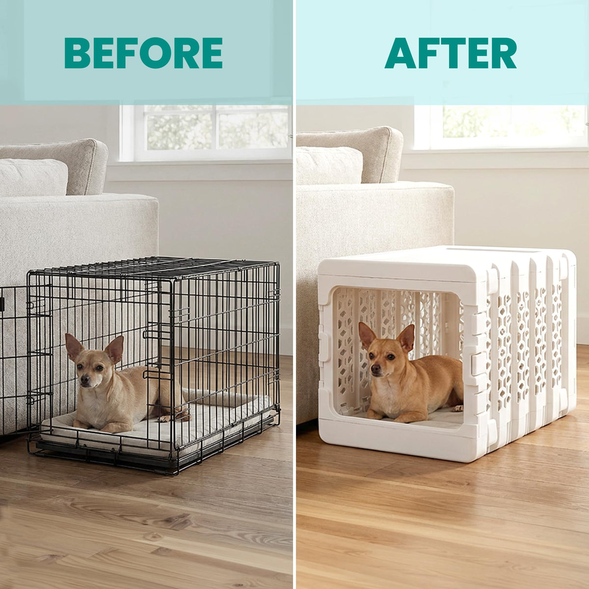 KindTail PAWD Collapsible Dog Crate | Medium | 15–25 lbs | White