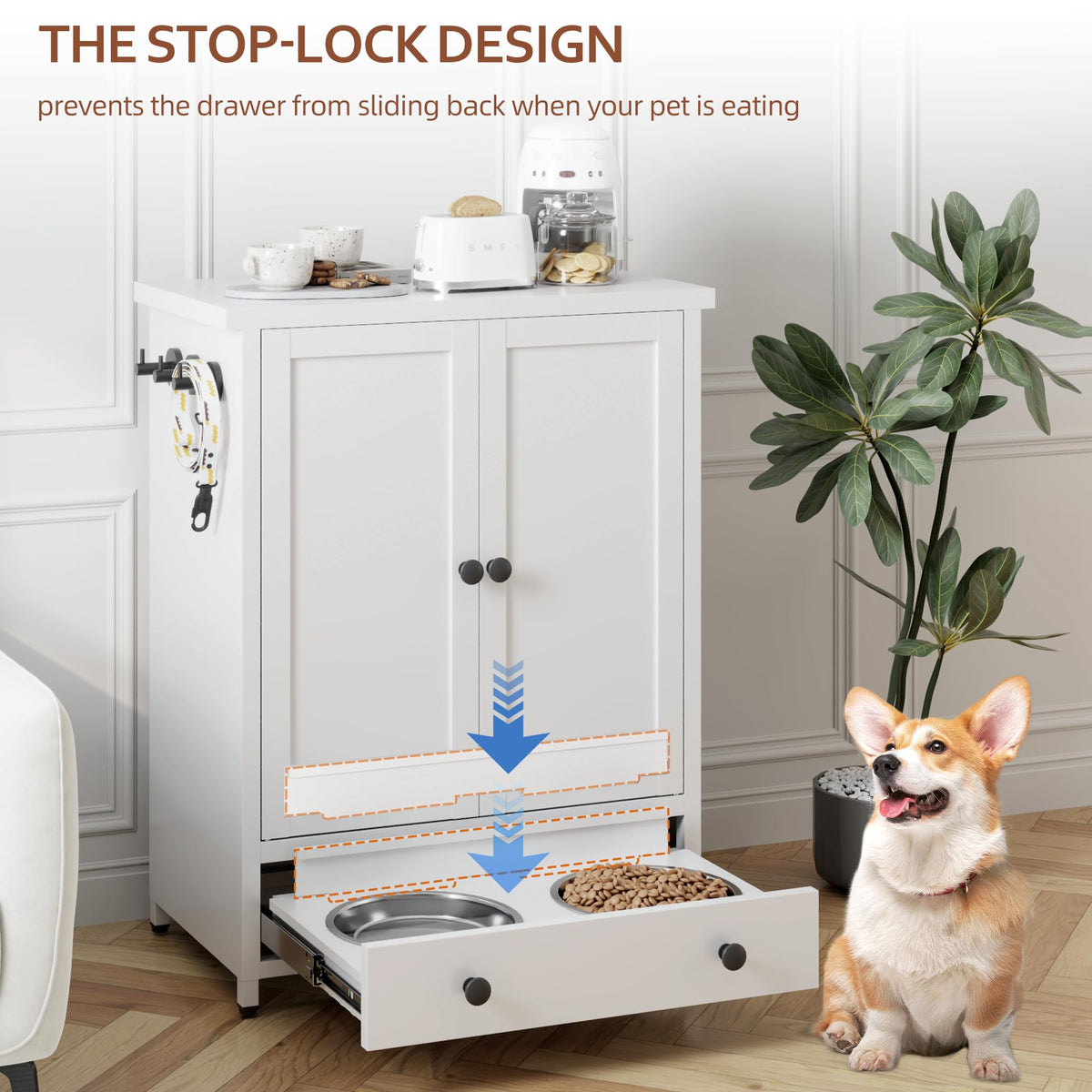 Fmlud Elevated Metal Dog Feeding Station | Bowls & Storage