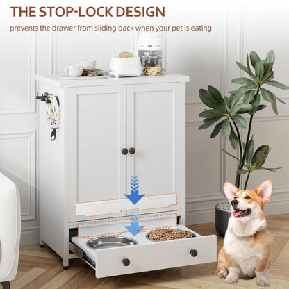 Fmlud Elevated Metal Dog Feeding Station | Bowls & Storage