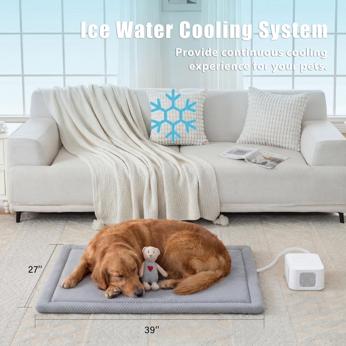 Lucky Tom Pet Cooling Water Mat for Dogs & Cats | XL | Gray