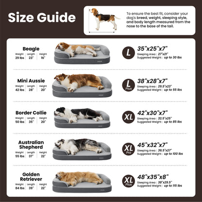 LE SURE RealOrtho XL Plus Orthopedic Dog Bed | Extra Large | Grey