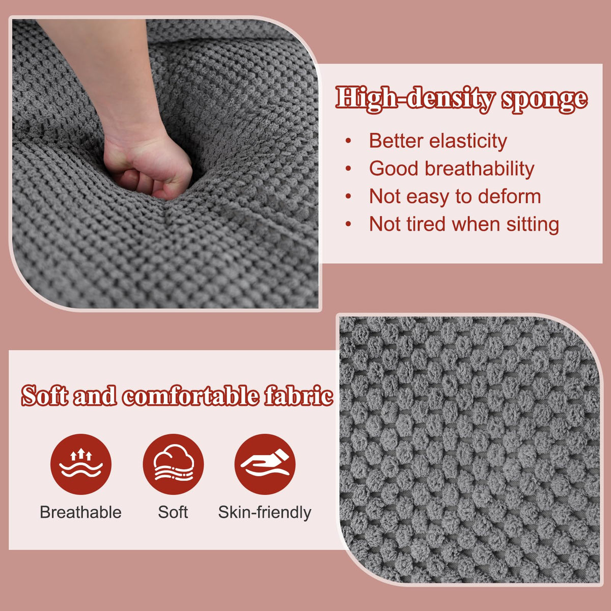 HKOLIE Foldable Human Dog Bed Floor Chair | 5 Positions | Gray