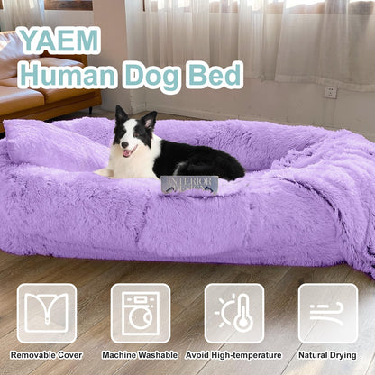 YAEM Human Dog Bed 71"x45" – Orthopedic Floor Lounger & Blanket