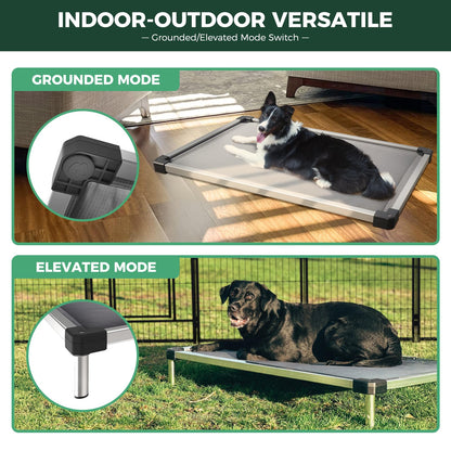 FXW TitanNest Chew-Proof Elevated Dog Bed XL 56x31" | Gray