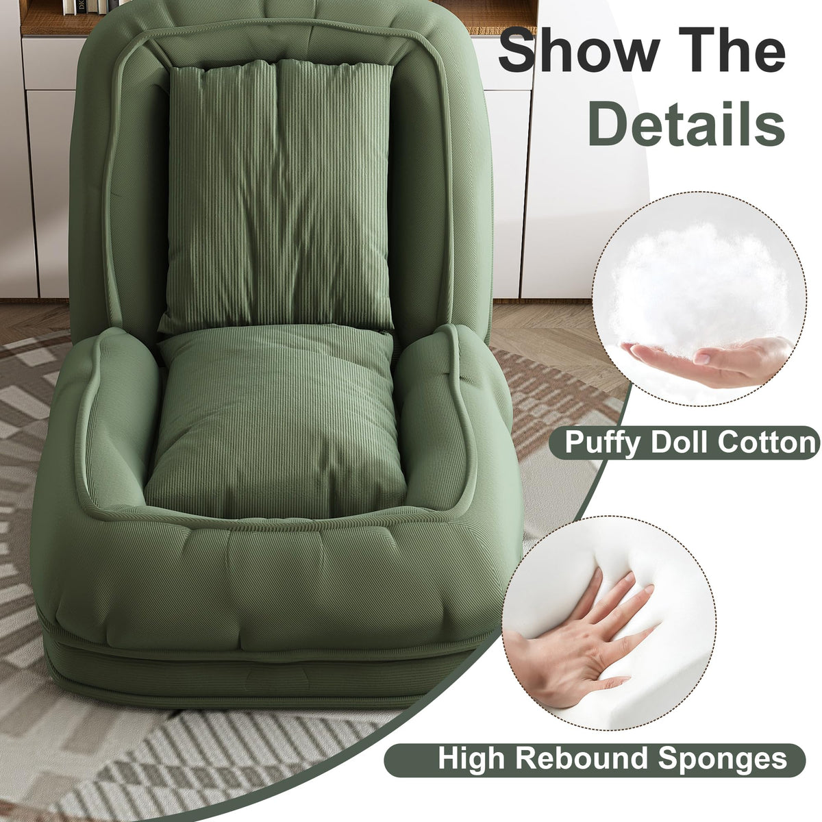KEIKI Giant Human Dog Bed | Faux Fur Floor Lounger | 5 Positions