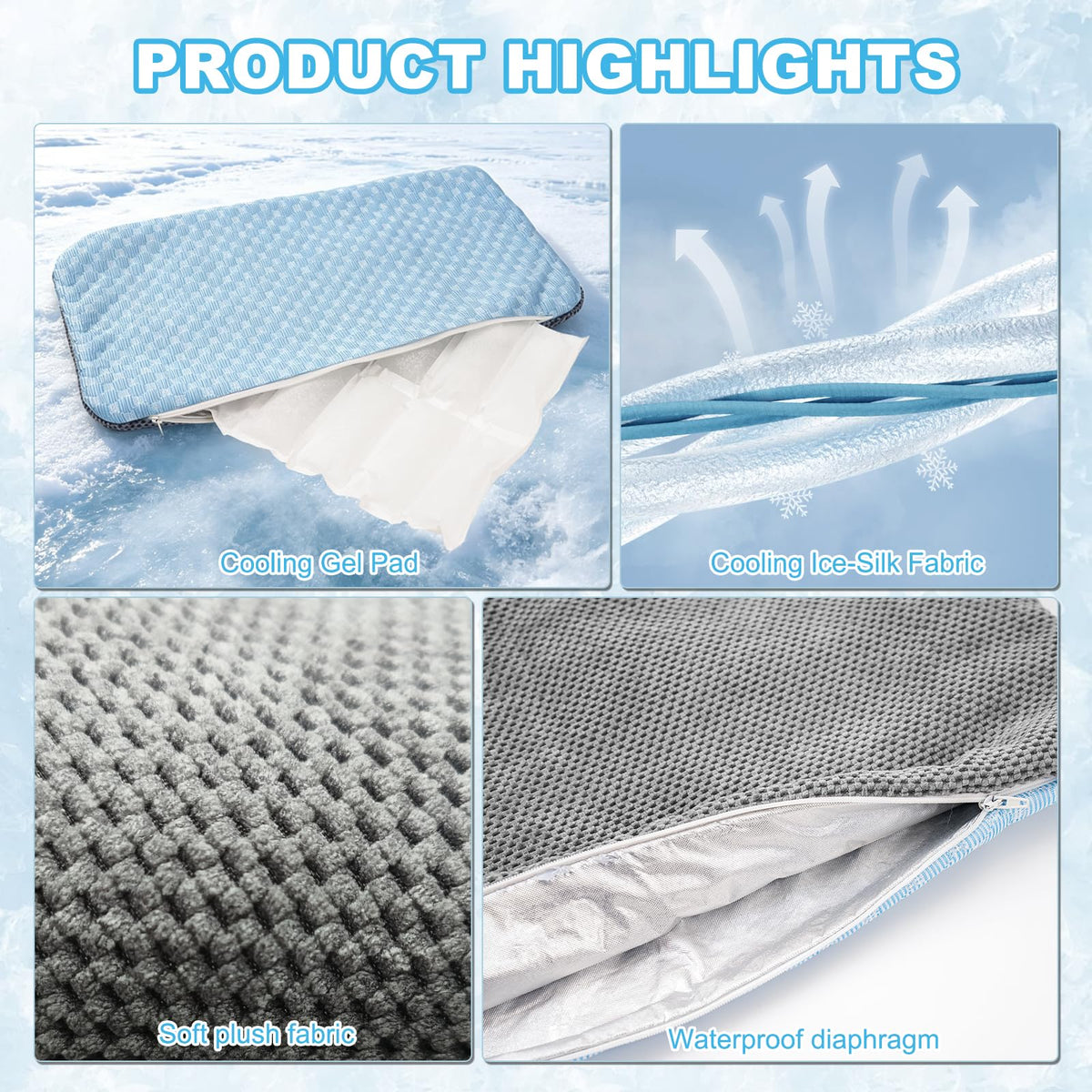 GOLOPET Dog Self-Cooling Mat 23x34" | Foldable | Non-Toxic
