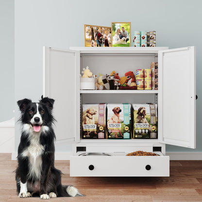 Fmlud Elevated Metal Dog Feeding Station | Bowls & Storage
