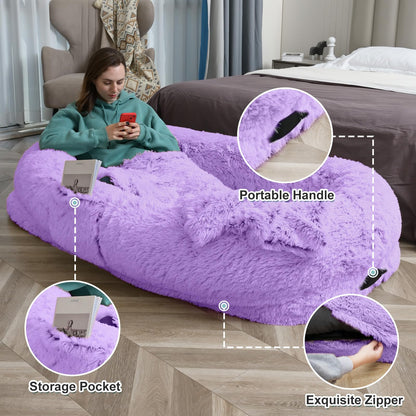 YAEM Human Dog Bed 71"x45" – Orthopedic Floor Lounger & Blanket