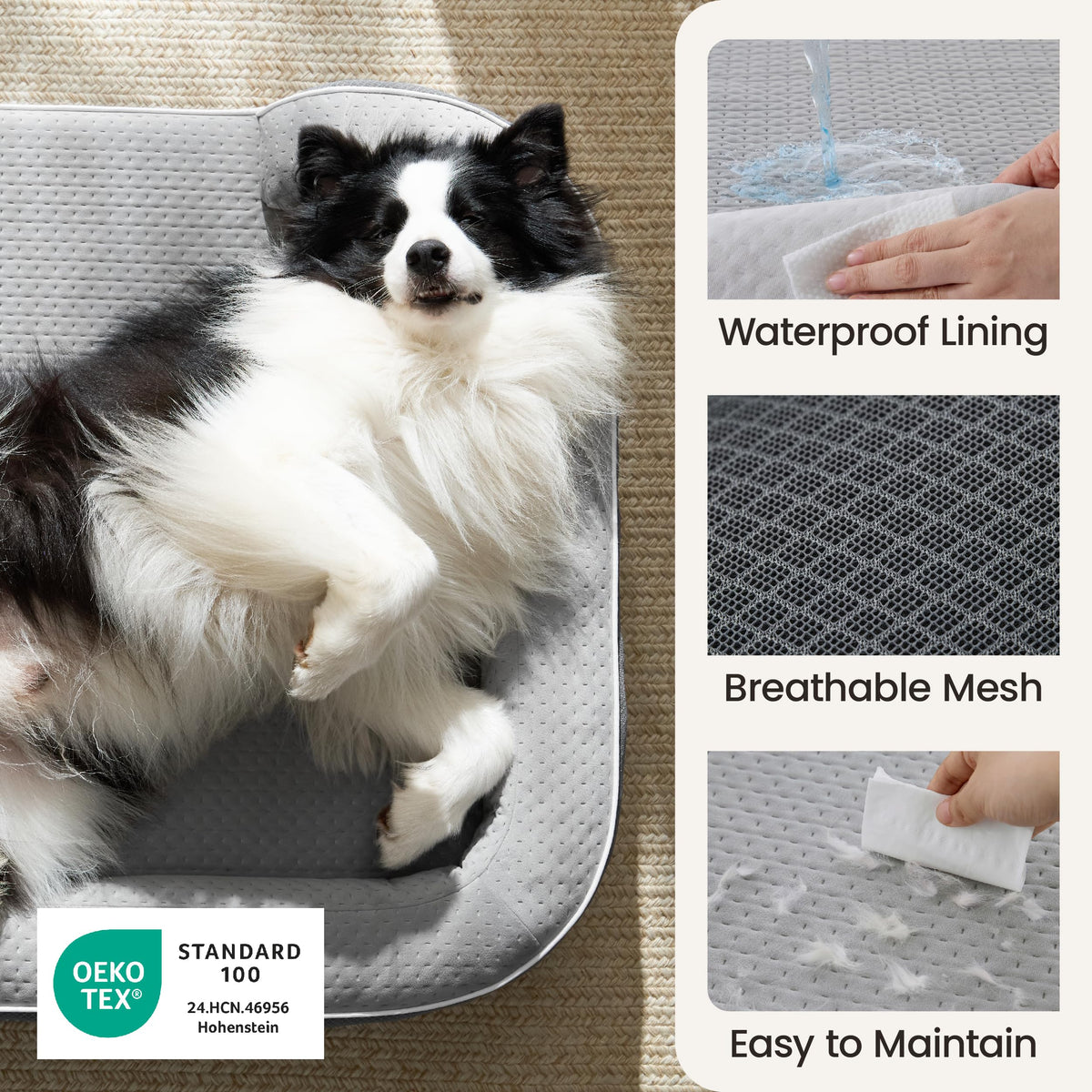 LE SURE RealOrtho XL Plus Orthopedic Dog Bed | Extra Large | Grey