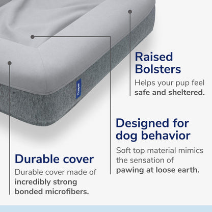 Casper Dog Bed | Plush Memory Foam | Large | Gray