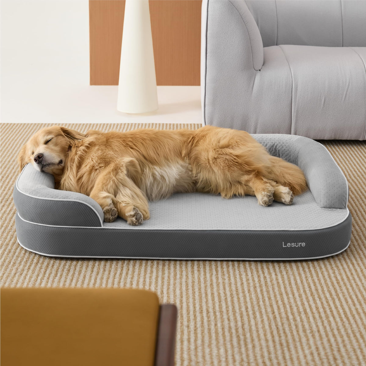 LE SURE RealOrtho XL Plus Orthopedic Dog Bed | Extra Large | Grey